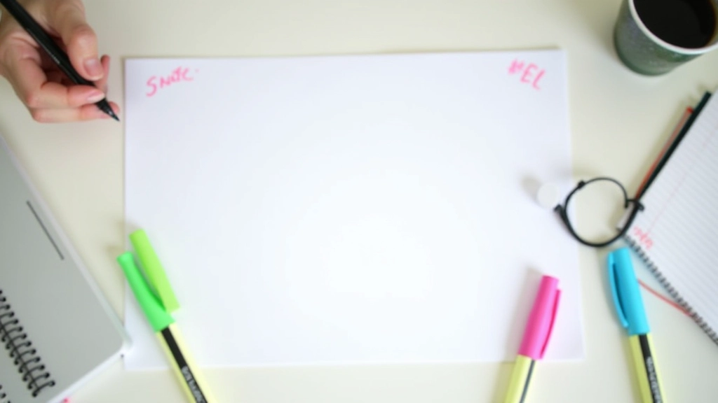 Håndskrevne notater og highlighter pen på hvid baggrund viser planlagte opgaver
